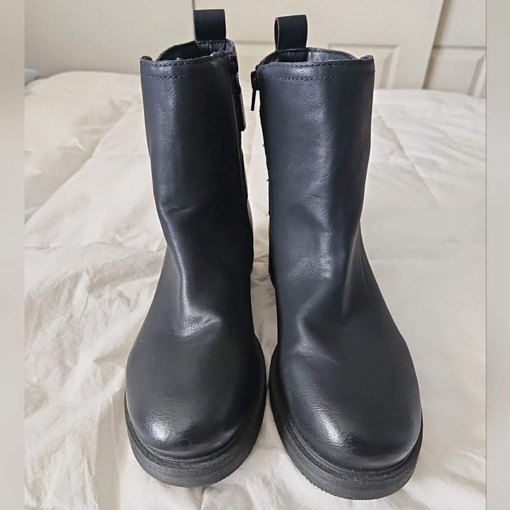 Lucky Brand Candre Black Zip Ankle Moto Boots Womens Size 11